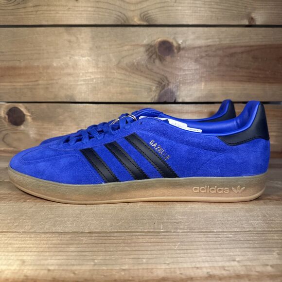 NEW Mens Size 14 - Adidas Gazelle Indoor “Lucid Blue Black” Low Top Shoes JR6302 main image 5